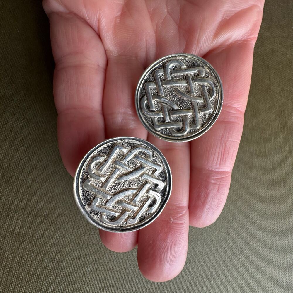Vintage CYNTHIA GALE 925 Sterling Silver Celtic Knot Earrings